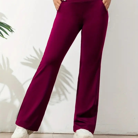 Women's Burgundy Pants - Picture 1 of 2